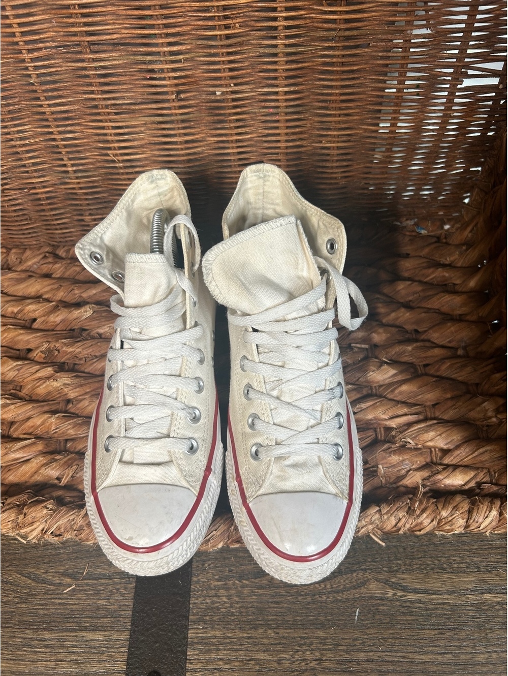 White Converse high top sneakers